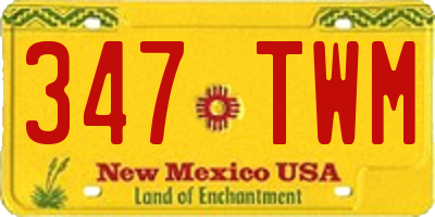 NM license plate 347TWM