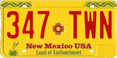 NM license plate 347TWN