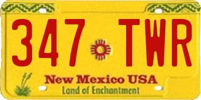 NM license plate 347TWR