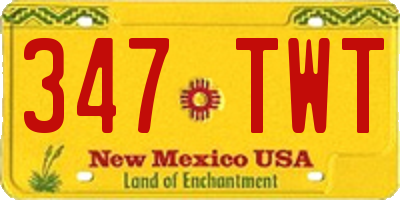NM license plate 347TWT
