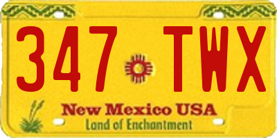 NM license plate 347TWX