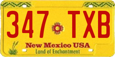NM license plate 347TXB