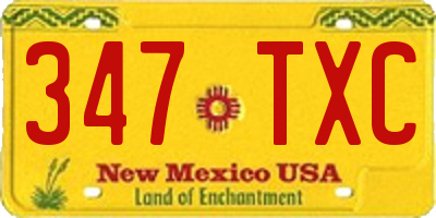 NM license plate 347TXC