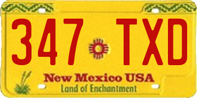 NM license plate 347TXD