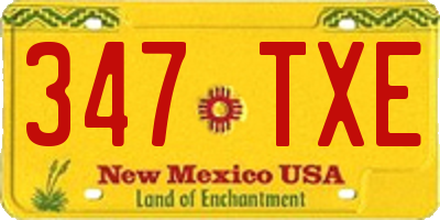 NM license plate 347TXE