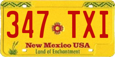 NM license plate 347TXI