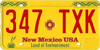 NM license plate 347TXK