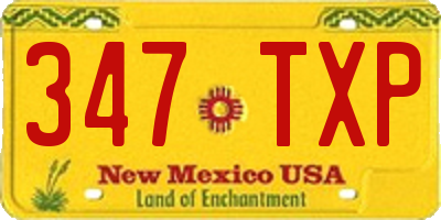 NM license plate 347TXP