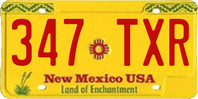 NM license plate 347TXR