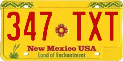 NM license plate 347TXT
