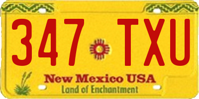 NM license plate 347TXU