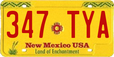 NM license plate 347TYA