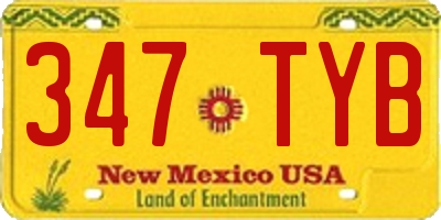 NM license plate 347TYB