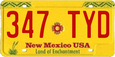 NM license plate 347TYD