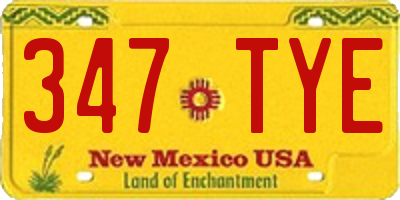 NM license plate 347TYE