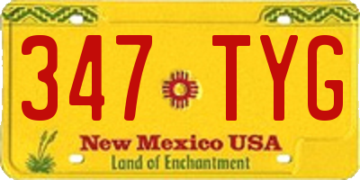 NM license plate 347TYG