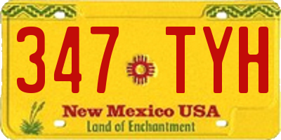 NM license plate 347TYH