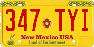 NM license plate 347TYI