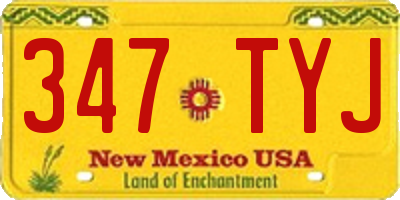 NM license plate 347TYJ