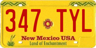 NM license plate 347TYL