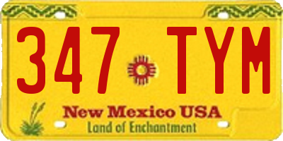 NM license plate 347TYM