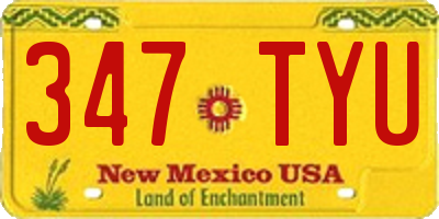 NM license plate 347TYU