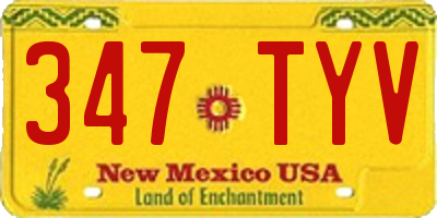 NM license plate 347TYV