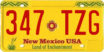 NM license plate 347TZG