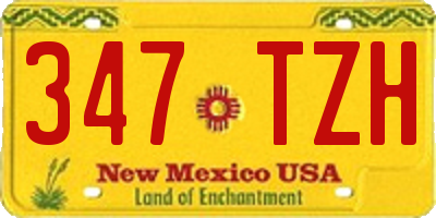 NM license plate 347TZH