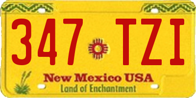 NM license plate 347TZI