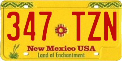 NM license plate 347TZN
