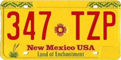 NM license plate 347TZP