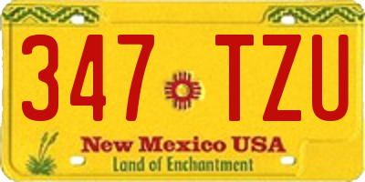 NM license plate 347TZU