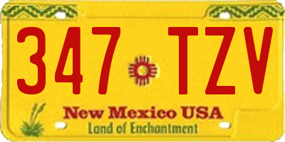 NM license plate 347TZV