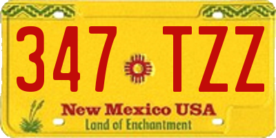 NM license plate 347TZZ