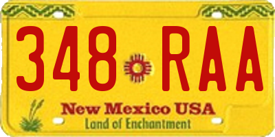 NM license plate 348RAA