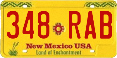 NM license plate 348RAB