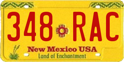 NM license plate 348RAC