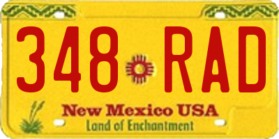 NM license plate 348RAD