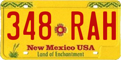 NM license plate 348RAH