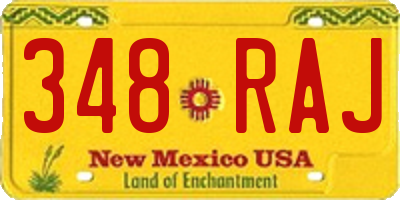 NM license plate 348RAJ