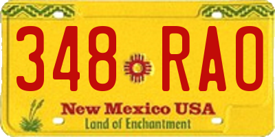 NM license plate 348RAO