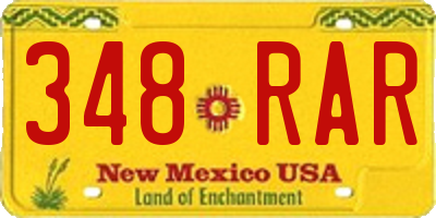 NM license plate 348RAR