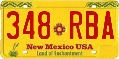 NM license plate 348RBA