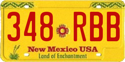 NM license plate 348RBB