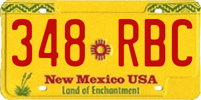 NM license plate 348RBC