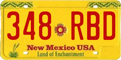 NM license plate 348RBD