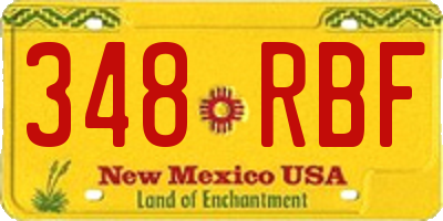 NM license plate 348RBF