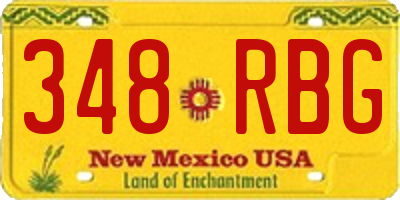 NM license plate 348RBG