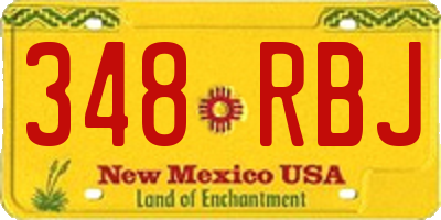 NM license plate 348RBJ